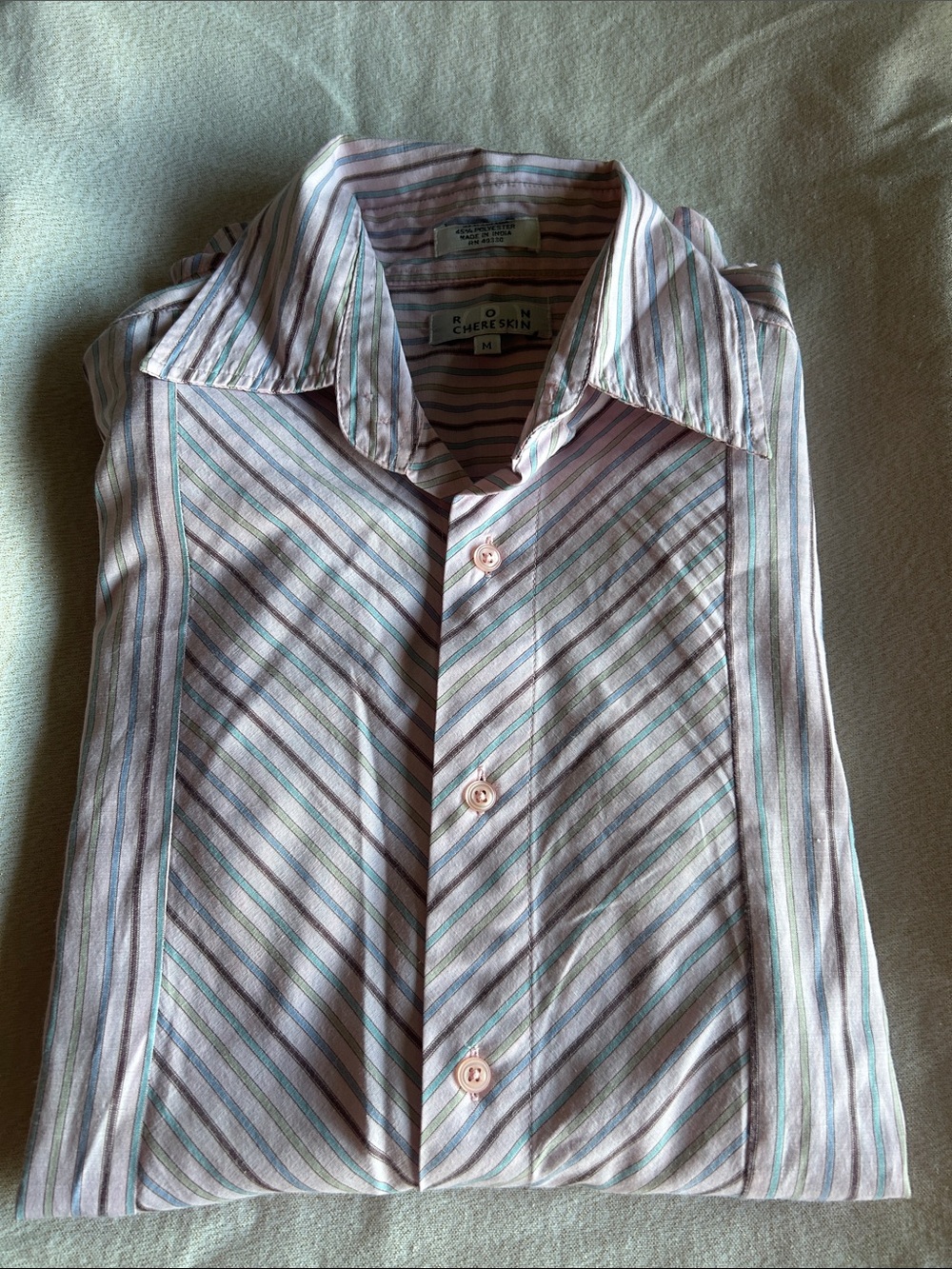 Classic Men's Striped Button-Down Shirt — Pink & Blue
